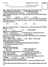 Đề kiểm tra một tiết môn Tin học lớp 9